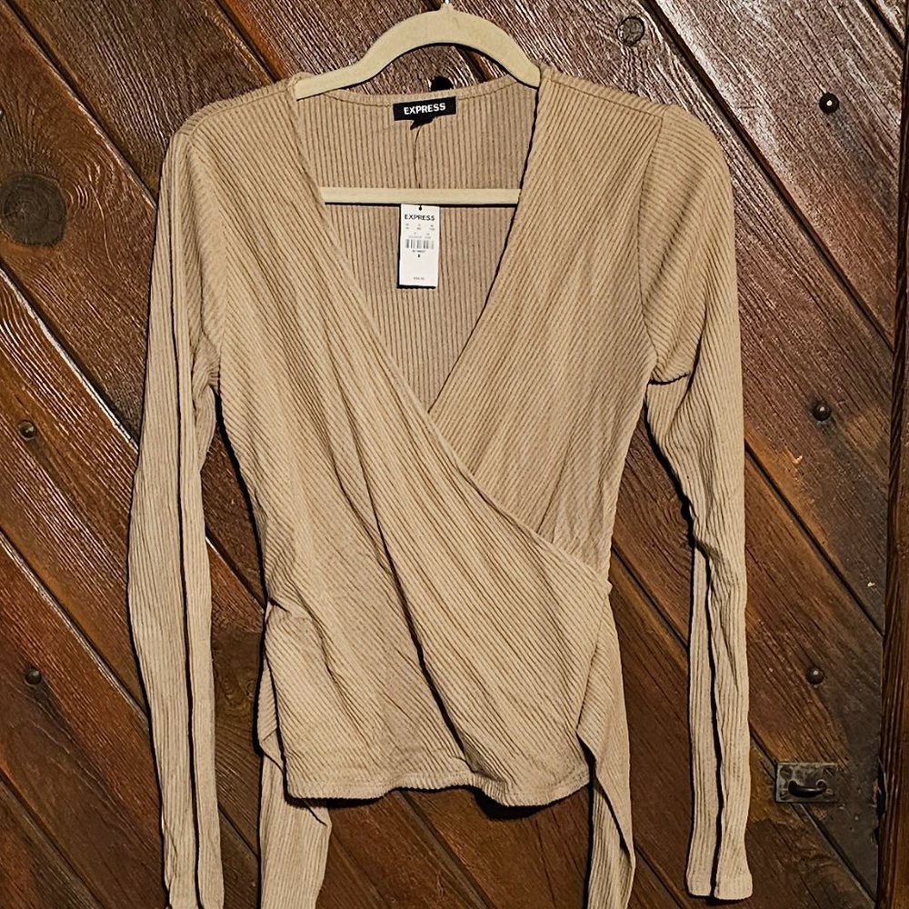 Express wrap detail sweater cardigan NWT
